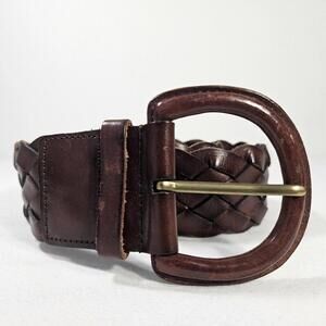 BANANA REPUBLIC Braided Leather Belt Brown SMALL. Boho Chic Trendy Classic